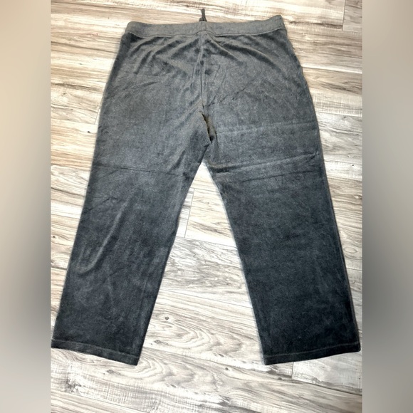 Talbots Women's Velour Wide Full Leg High Rise Drawstring Waist Size 3X Gray - Picture 2 of 5